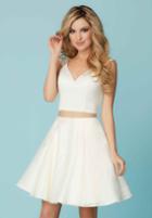 Hannah S - 27192 Beaded Two Piece V-neck Cocktail Dress