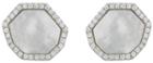 Ashley Schenkein Jewelry - Pave Mother Of Pearl Hexagon Stud Earrrings