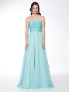 Colors Dress - 1717 Embellished Straight Across Neck A-line Dress