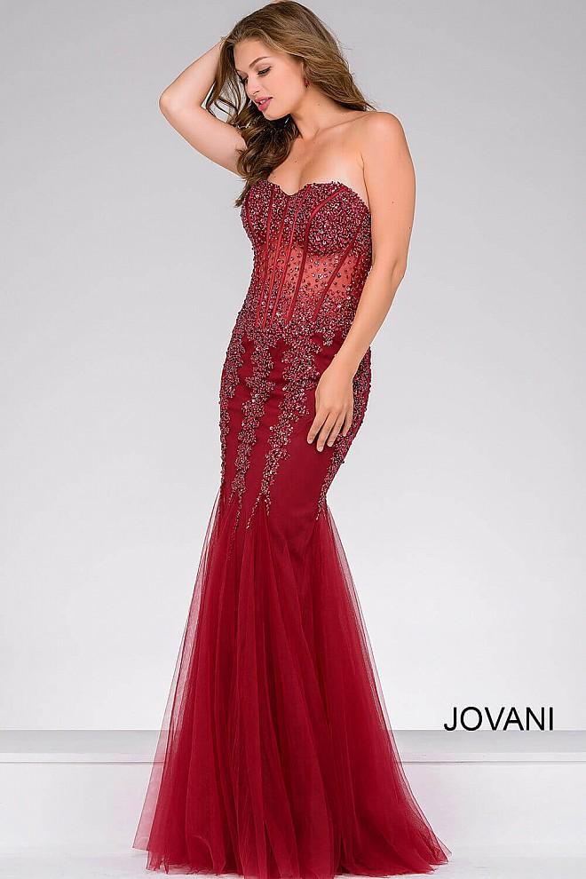 Jovani - Long Strapless Sweetheart Mermaid Bodice Prom Dress 5908