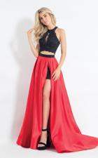 Rachel Allan - 6146 Two Piece Lace/matte Satin Romper