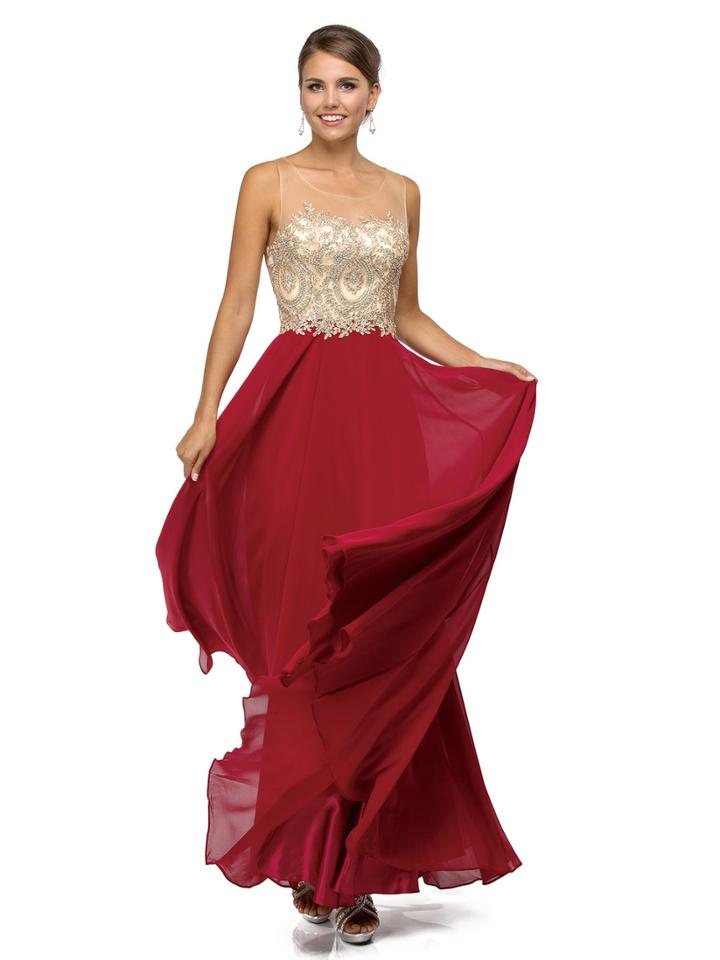 Dancing Queen - Sleeveless Jeweled Lace Applique Dress 9247