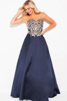 Jovani - Gilt Embroidered Strapless A-line Gown Jvn50070