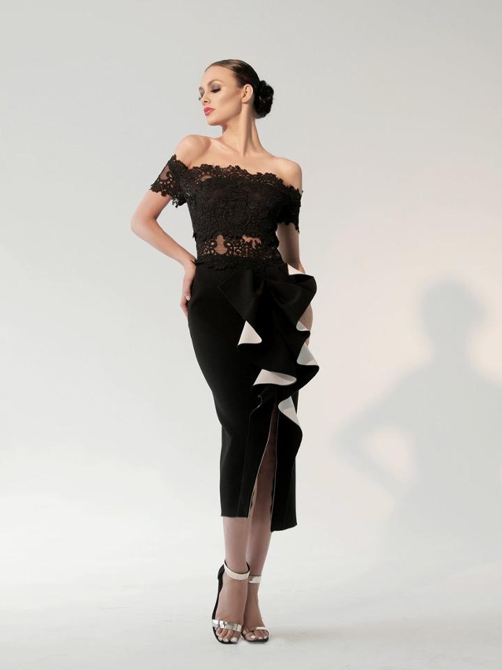 Nicole Bakti - 597 Off-shoulder Peplum Cocktail Dress
