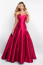 Blush - C1067 Strapless Asymmetrical Sculpted Mikado Ballgown