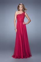 La Femme - 20907 Beaded Asymmetric A-line Dress