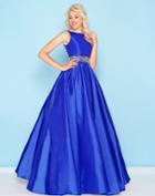 Mac Duggal - 66533h High Neck Open Back Taffeta Ballgown