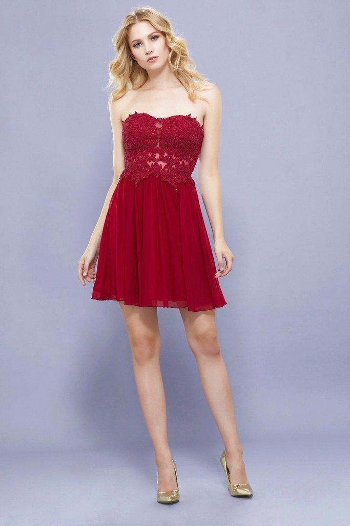 Nox Anabel - 6314 Strapless Embellished Sweetheart A-line Dress