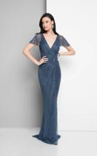 Terani Couture - Celestial Shirred Short Sleeve Gown 1711m3391