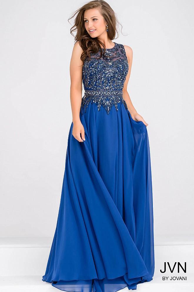 Jovani - Sleeveless Beaded Bodice Dress Jvn47898