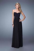 La Femme - 20934 Crisscross Ruched Strapless Evening Gown