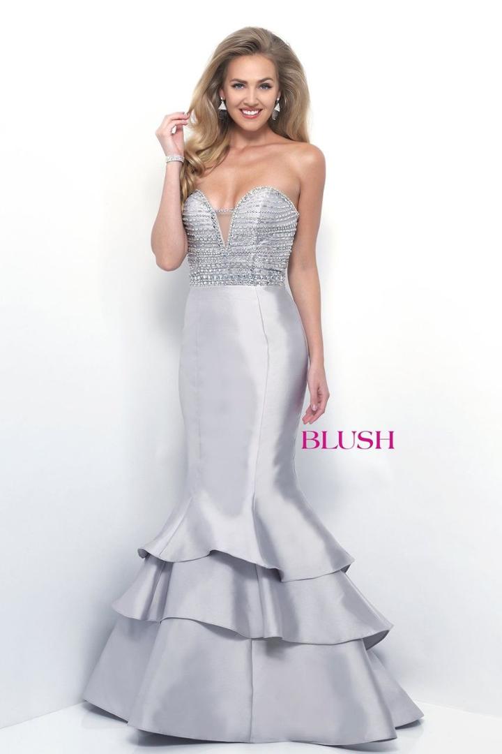 Blush - Embellished Sweetheart Mikado Mermaid Gown 11215