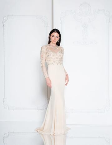 Terani Couture - 1811m6582 Illusion Jewel Trumpet Dress