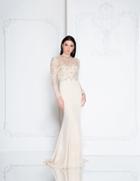 Terani Couture - 1811m6582 Illusion Jewel Trumpet Dress