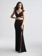 Madison James - 18-657 Two Piece Fitted Crisscross Evening Dress