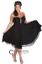 Sydney's Closet - Sparkling Crystal Accented Sweetheart A-line Cocktail Dress Ce1602