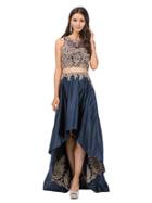 Dancing Queen - Two Piece Gilded Jewel High Low A-line Dress