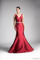 Cinderella Divine - Chic Plunging V-neck Ruffled Mermaid Dress