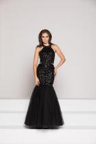 Colors Dress - 1821 Halter Leather Lace Dress With Detachable Tulle