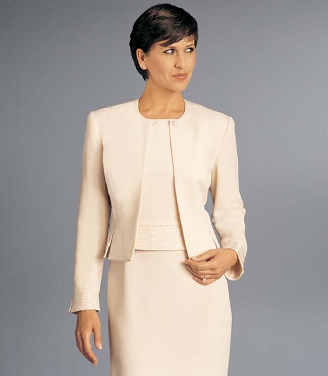Daymor Couture - Jewel Dress With Ornate Cuffed Jacket 702109