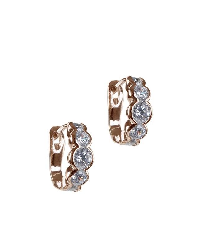 Cz By Kenneth Jay Lane - Round Diamond Simulant Mini Hoops