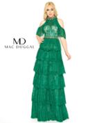 Mac Duggal - 50505d Beaded Collar Lace Layered Evening Gown