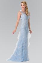 Elizabeth K - Illusion Bateau Neckline Lace Evening Gown Gl2258