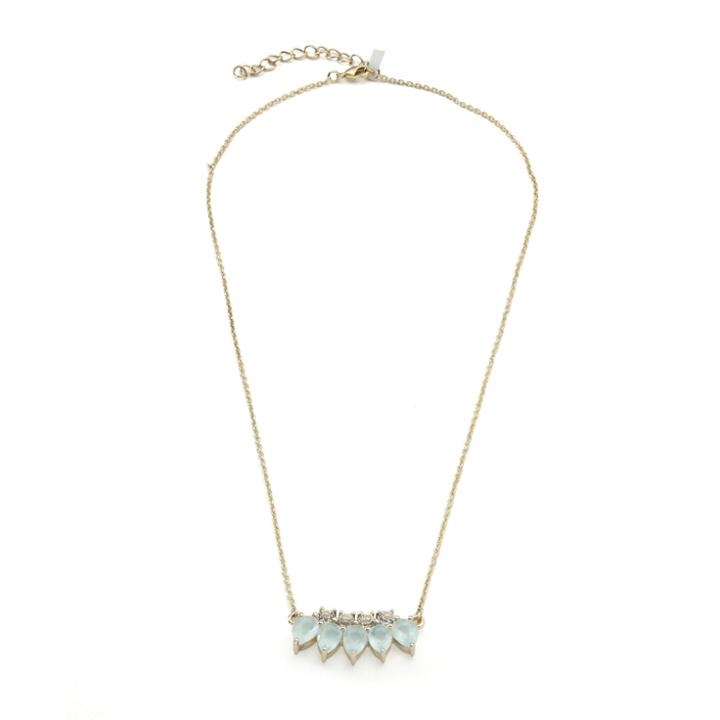 Margaret Elizabeth - Ashbury Necklace White Topaz & Aqua Chalcedony