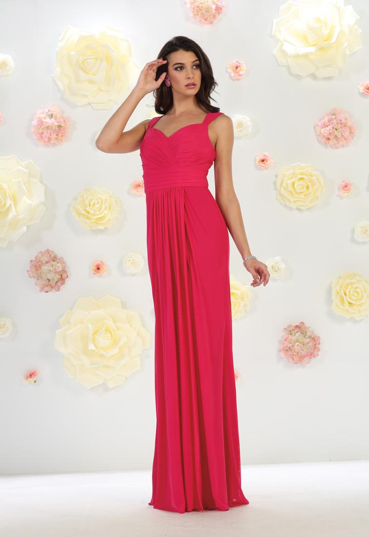 Charming Shoulder Strap Pleated Chiffon Long Dress