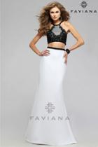 Faviana - Modish Two-piece Neoprene Dress With Mesh And Lace Appliques 7723