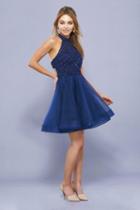 Nox Anabel - 6316 Illusion High Halter A-line Dress