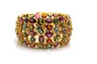 Tresor Collection - Multi Color Tourmaline And Diamond Bracelet In 18kt Yellow Gold