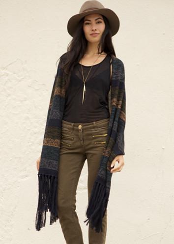 Goddis - Bella Baby Alpaca Scarf W Fringe In Carbon Copy