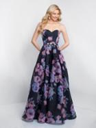 Intrigue - 429 Strapless Floral Belted Gown