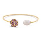 Tresor Collection - Amethyst & Pearl Bangle In 18k Yellow Gold