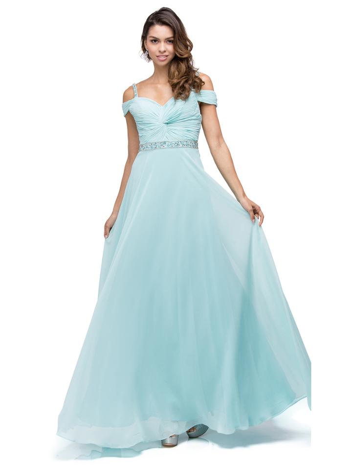 Alluring Ruched And Bejeweled Cold Shoulder Chiffon Dress
