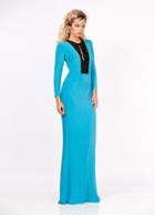 Ashley Lauren - 1151 Long Sleeve Jersey Evening Dress