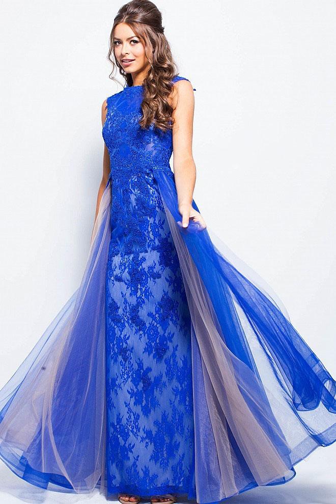 Jovani - Jvn58023 Embroidered Cap Sleeve A-line Dress