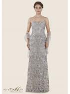 Rina Di Montella - Rd2624 Embroidered Strapless Fitted Evening Gown