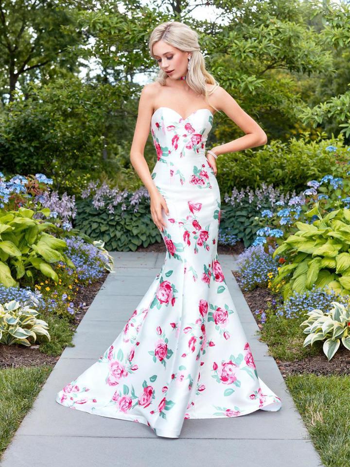 Clarisse - 3424 Strapless Floral Mermaid Gown