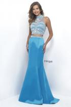 Intrigue - Beaded High Neckline Two-piece Mermaid Dress 305