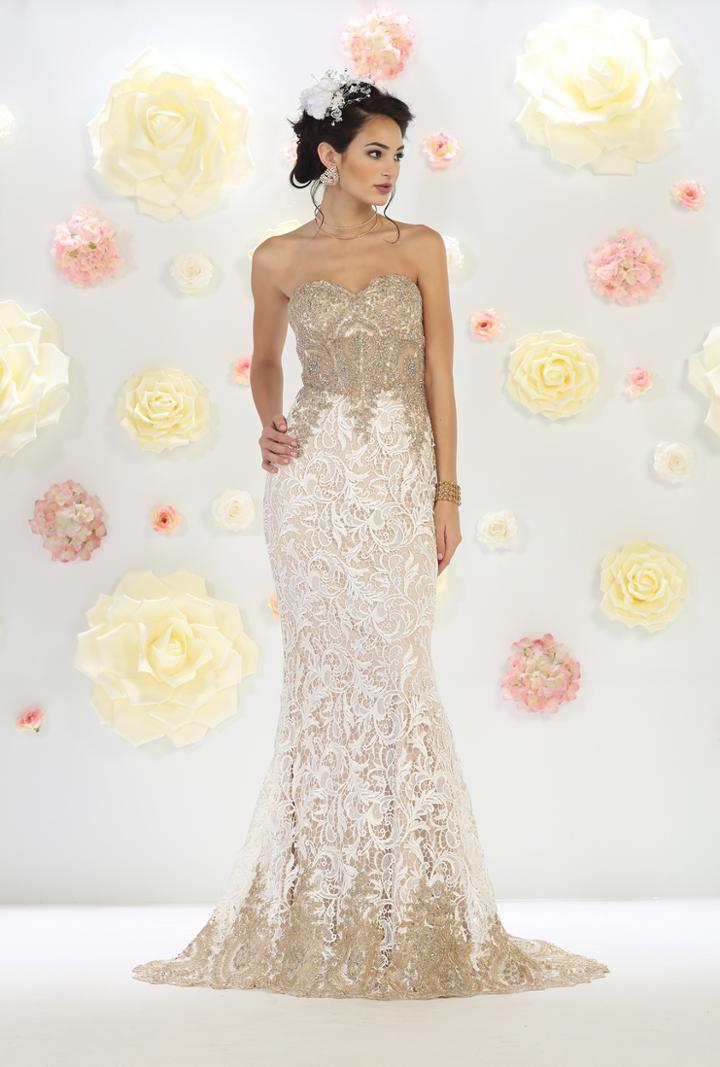 Lace Strapless Long Mermaid Dress.