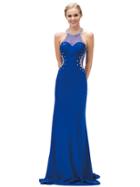 Sheer With Jewel Detailing Full Length Sleeveless Dress