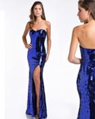 Milano Formals - E1801 Strapless Sequin Evening Gown