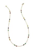 Tresor Collection - Emerald, Ruby & Sapphire Oval Necklace In 18k Yellow Gold
