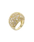 Cz By Kenneth Jay Lane - Gold Plated Dome Ring