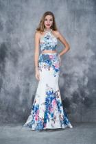 Nina Canacci - 8152 Two-piece Floral Printed Evening Dress