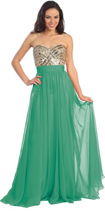 Elizabeth K - Strapless Sequined Long Dress Gl1153