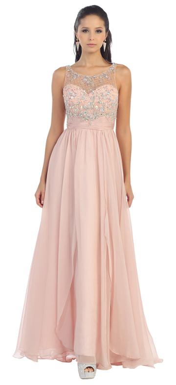 May Queen - Mq-1081 Crystal Embellished Ruched Bridal Dress