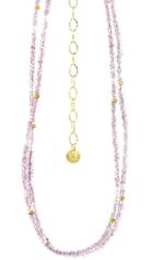 Nina Nguyen Jewelry - October Pink Topaz Birthstone Harmony Long Vermeil Necklette